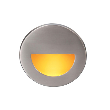 WAC Lighting LED Half-Round Indoor / Outdoor Step and Wall Light - 74 Lumens - 3.8W - Amber - 120V - Brushed Nickel