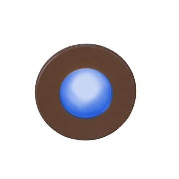 WAC Lighting LED Full Round Indoor / Outdoor Step and Wall Light - 115 Lumens - 3.8W - Blue - 120V - Bronze