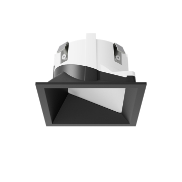 DMF Lighting X-Series 3" Square Downlight Wall Wash Micro-Flange Trim - Black