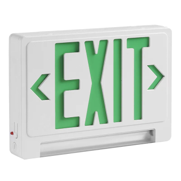 Westgate XIT LED Exit Emergency Combo - Green Letters - White Trim - Battery Backup - 120-277V