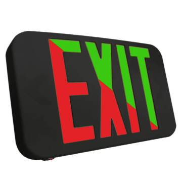 Westgate XTU LED Slim Exit Sign - Red/Green Letters - Black Trim - Battery Backup - 120-277V