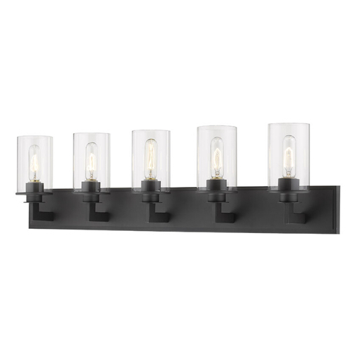 Z-Lite 462-5V-BRZ Savannah 5-Light Vanity - 120V - Bronze / Clear ...